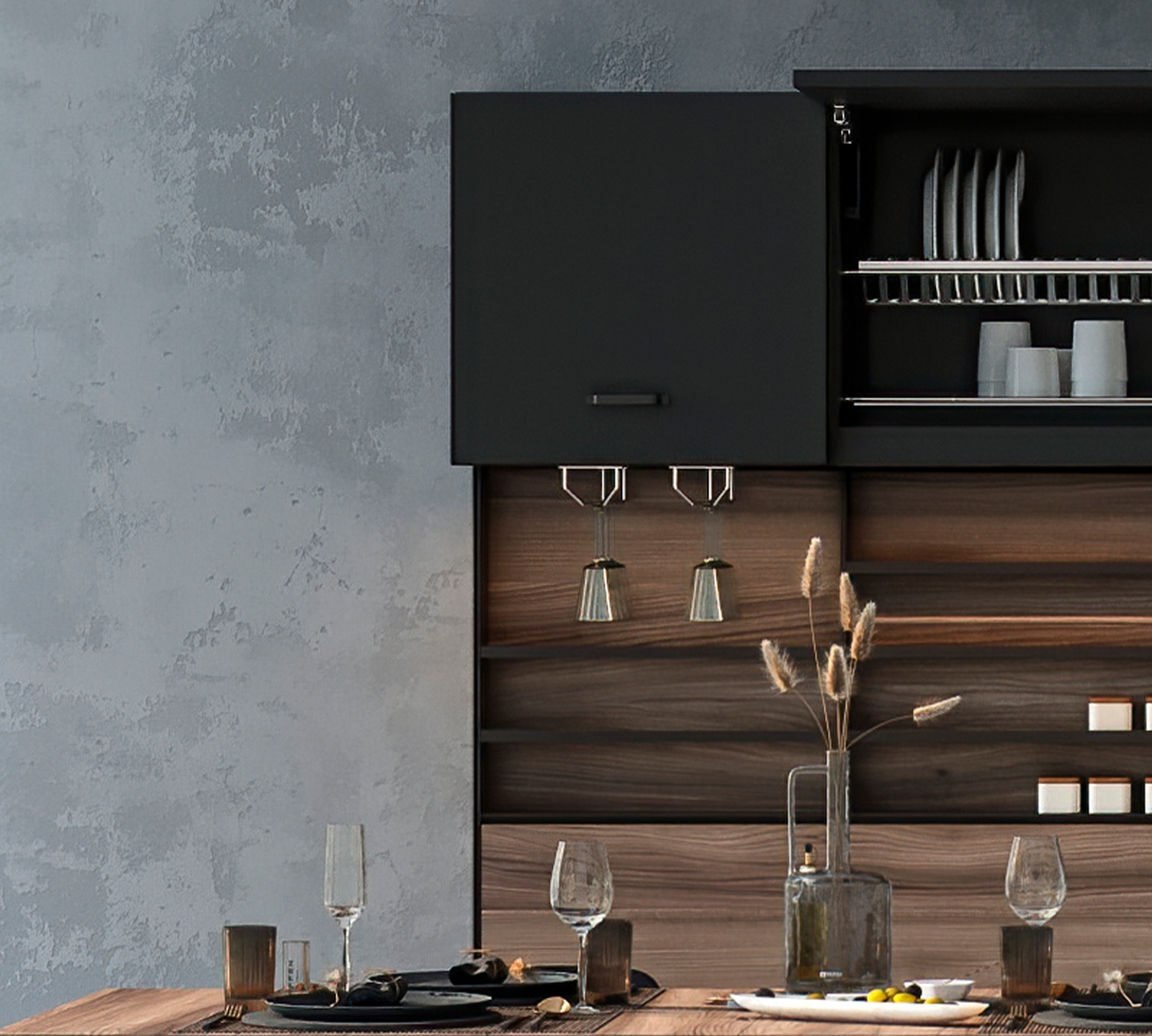 Soporte para copas de vino de alta calidad, de acero, superficie: cromado, 340 mm (13-25/64"), 8938011. Práctico colgador de vasos para copas de vino, copas de champán, copas de cóctel, copas de coñac, copas y mucho más, by EMUCA - Imagen 5