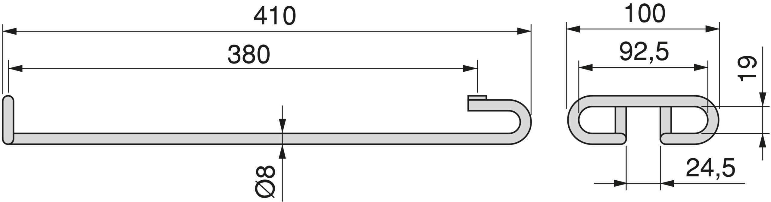 Soporte para copas de vino de alta calidad, de acero, superficie: cromado, 410 mm (16-9/64"), 8930111. Práctico colgador de vasos para copas de vino, copas de champán, copas de cóctel, copas de coñac, copas y mucho más, de EMUCA - Imagen 3